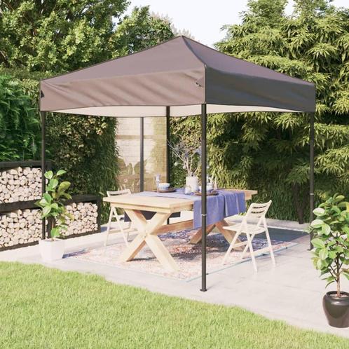 Partytent inklapbaar 3x3 m taupe (3x3 meter) (Partytenten), Tuin en Terras, Partytenten, Partytent, Nieuw, 2 meter of meer, Verzenden