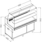 Statische gekoelde toonbankvitrine voor snacks_hoge ruiten,, Verzenden, Nieuw in verpakking