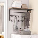 Wandkapstok met Plank –10 Haken en Wandrek voor Hal of Kamer, Huis en Inrichting, Woonaccessoires | Kapstokken, Verzenden, Nieuw