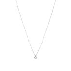 Witgouden solitair collier met diamant 14 krt, Met hanger, Verzenden, Wit, Zo goed als nieuw