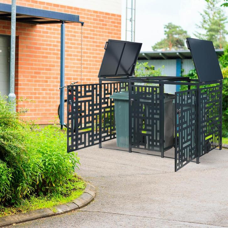 Containerombouw Bernalda voor 3 containers 240L antraciet ca, Huis en Inrichting, Woonaccessoires | Prullenbakken, Verzenden