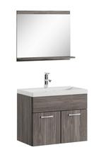 Badkamermeubel Montreal Set 02 60 x 35 cm Grijs Eiken, Verzenden, Nieuw, Wastafelkast
