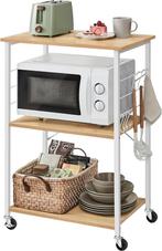 Keukentrolley - Keukenrek op wielen - serveerwagen met 3, Verzenden, Nieuw