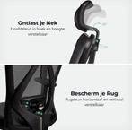 2dekans | LifeGoods Ergonomische Bureaustoel - Office Chair, Huis en Inrichting, Ophalen of Verzenden, Zo goed als nieuw, Zwart