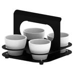 Serveerdisplay | Zwart | Incl. 4 Schaaltjes (Ø90x70) |, Verzenden, Nieuw in verpakking