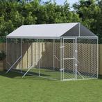 vidaXL Hondenkennel met dak 2x6x2,5 m gegalvaniseerd staal, Dieren en Toebehoren, Verzenden, Nieuw