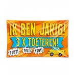 Gevelvlag Verjaardag 3x toeteren, Hobby en Vrije tijd, Ophalen of Verzenden, Nieuw