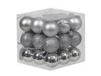 Kerstballen 3cm. 27 stuks Zilver combi kunststof onbreekbaar, Nieuw, Ophalen of Verzenden