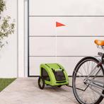 vidaXL Hondenfietstrailer oxford stof en ijzer groen, Dieren en Toebehoren, Verzenden, Nieuw