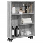 vidaXL Opbergtrolley smal 48x13x68 cm bewerkt hout grijs, Verzenden, Nieuw, Overige houtsoorten