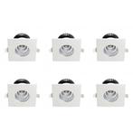 Voordeelpak LED Spot 6 Pack - Inbouwspot - Vierkant 6W -, Huis en Inrichting, Lampen | Spots, Metaal of Aluminium, Nieuw, Ophalen of Verzenden