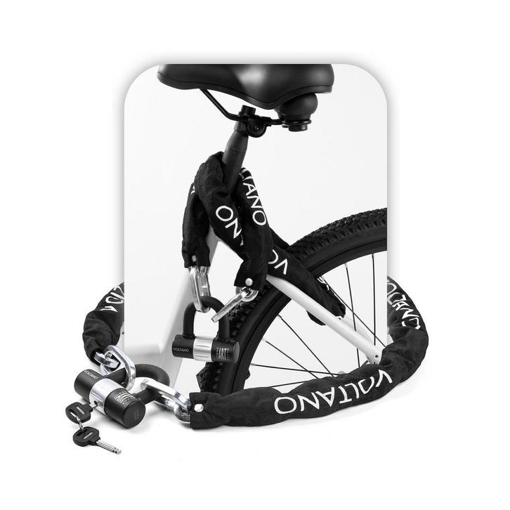 Voltano ART3 Kettingslot Met Hangslot - Zwart - 130 CM, Fietsen en Brommers, Fietsaccessoires | Fietssloten, Nieuw, Verzenden