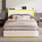 Gestoffeerd Bed 160x200 met LED/USB Lift Opbergruimte PU, Verzenden, Nieuw