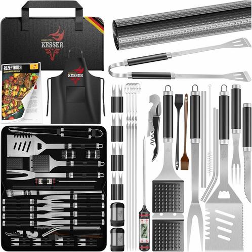 KESSER® RVS Barbecuebestekset - 37-delig - inc. tas - Zwart, Witgoed en Apparatuur, Eierkokers, Nieuw, Verzenden