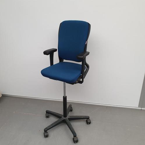 Ahrend 230 hoge werkstoel - blauwe stof, Huis en Inrichting, Bureaus, Ophalen of Verzenden
