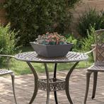 vidaXL Tuin Kom Bloempot Zwart - 40 x 40 x 15 cm - Staal, Minder dan 30 cm, Verzenden, Minder dan 60 cm, Nieuw
