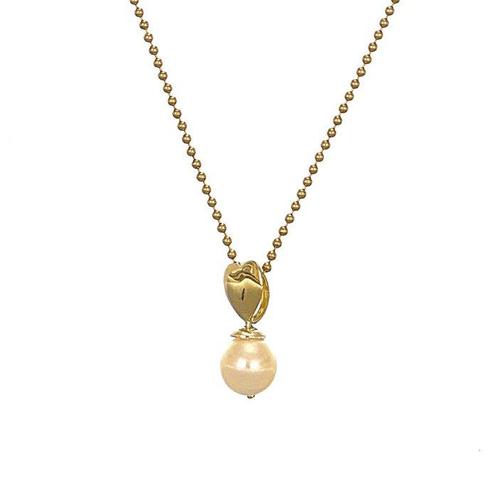 Ketting met hanger - 18 karaat Geel goud - Parel, Sieraden, Tassen en Uiterlijk, Antieke sieraden