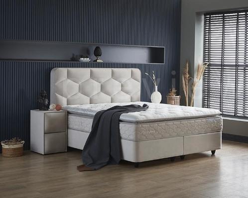 Opberg boxspring Dolcebedd - Beige - 140x200 cm, Huis en Inrichting, Slaapkamer | Boxsprings, Beige, Nieuw, Verzenden