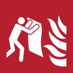 Pictogram bordje Brandblusdeken, 150 x 150 mm, rood - Rood -, Verzenden