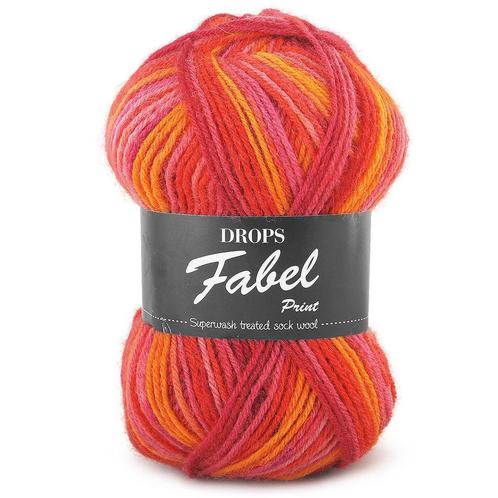 DROPS Fabel Print - 310 sunset - Wol Garen, Hobby en Vrije tijd, Breien en Haken, Ophalen of Verzenden