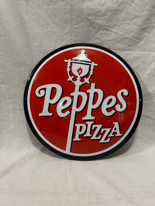 Emaille bord - Peppes Pizza - Emaille, Antiek en Kunst, Antiek | Wandborden en Tegels