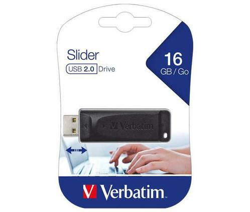 Verbatim | USB Stick | 16 GB | USB 2.0 | Slider, Computers en Software, USB Sticks, Nieuw, Verzenden