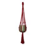 Plantenhanger Boho Bordeaux Rood - Katoen - Macramé -, Huis en Inrichting, Woonaccessoires | Overige, Ophalen of Verzenden, Nieuw