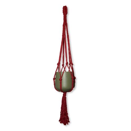 Plantenhanger Boho Bordeaux Rood - Katoen - Macramé -, Huis en Inrichting, Woonaccessoires | Overige, Nieuw, Ophalen of Verzenden