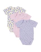 HEMA Rompers katoen met stretch fruit - 3 stuks paars, Verzenden, Nieuw