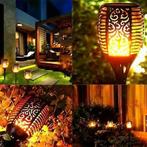 LED Solar Priklamp/Fakkel Tuinverlichting met Zonne-energie, Kunststof, Staande lamp, Nieuw, Ophalen of Verzenden