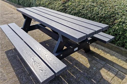 Rockwood® Picknicktafel Woodblend Antraciet- Zwaar Kunststof, Tuin en Terras, Picknicktafels, Nieuw, Hout, Rechthoekig, Ophalen of Verzenden