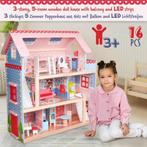 Houten Poppenhuis - 76 x 30 x 82 cm - Incl. meubels, Kinderen en Baby's, Speelgoed | Poppenhuizen, Verzenden, Nieuw