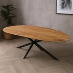 Mangohouten Eettafel Organisch Aislinn 220x110 cm, Huis en Inrichting, Tafels | Eettafels, Verzenden, Nieuw, Industriële meubels