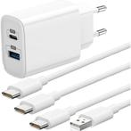 Duo Snellader Samsung + 2x Oplaadkabel 2 Meter - USB C en, Ophalen of Verzenden, Nieuw