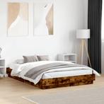 vidaXL Bedframe met LED-verlichting gerookt eikenkleurig, Bruin, Verzenden, Nieuw, 190 cm of minder