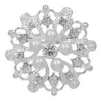 Fako Bijoux® - Broche - Ster Bloem Met Parels Roma - 45x45mm, Sieraden, Tassen en Uiterlijk, Broches, Verzenden, Nieuw