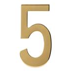 PVD messing huisnummer 5 - voor voordeur - Intersteel, Ophalen of Verzenden, Nieuw, Rvs, Overige typen