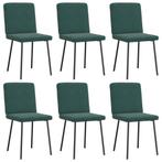 vidaXL Eetkamerstoelen 6 st fluweel donkergroen, Huis en Inrichting, Stoelen, Verzenden, Nieuw
