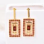 Zonder minimumprijs - Oorbellen Zilver - Garnet -, Sieraden, Tassen en Uiterlijk, Oorbellen, Nieuw