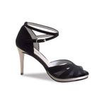 Dames Dansschoen Zwart Suede - Goud Platform - Hak 8 cm - La, Verzenden, Nieuw