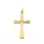 Gouden hanger van een kruis (religieus, kruis kettinghanger), Sieraden, Tassen en Uiterlijk, Bedels, Ophalen of Verzenden, Gebruikt