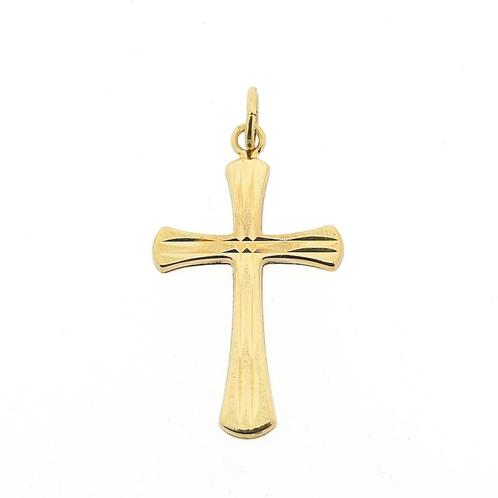 Gouden hanger van een kruis (religieus, kruis kettinghanger), Sieraden, Tassen en Uiterlijk, Bedels, Gebruikt, Overige merken