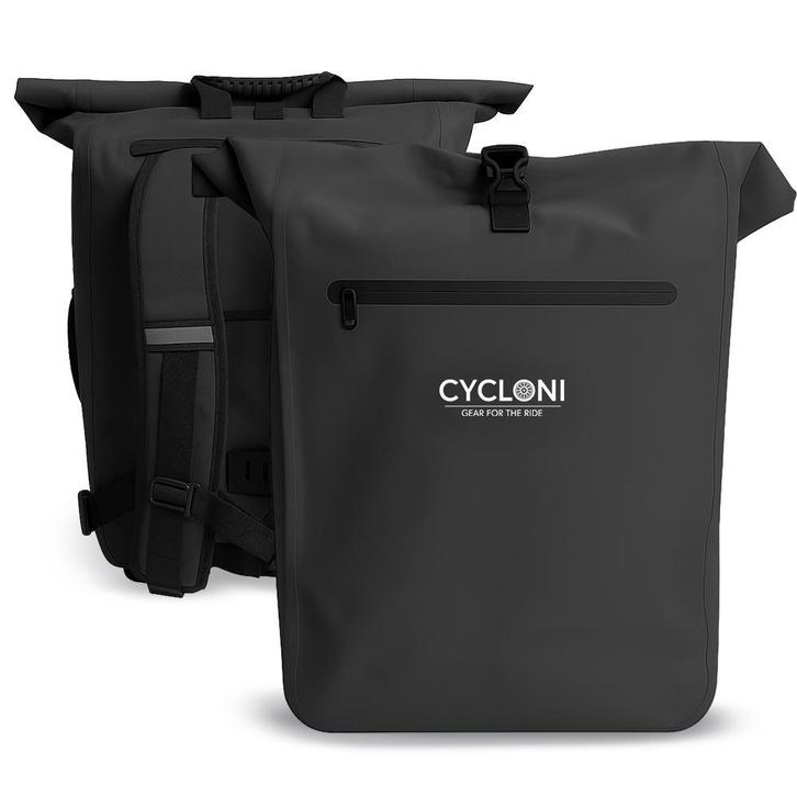 Cycloni Dash E-bike Fietstas 28L Waterdicht Rugtas Zwart XL, Fietsen en Brommers, Fietsaccessoires | Fietstassen, Nieuw, Ophalen of Verzenden
