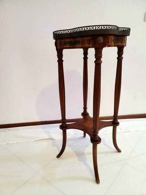 Salontafel - Brons, Hout, Leder - Antieke salontafel, Antiek en Kunst, Antiek | Overige Antiek