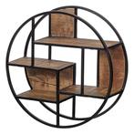 Wandrek Mangohout Bowi Rond 80 cm, Verzenden, Nieuw, Minder dan 25 cm, Overige houtsoorten