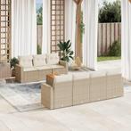 vidaXL 8-delige Loungeset met kussens poly rattan beige, Verzenden, Nieuw, Rotan, Loungeset