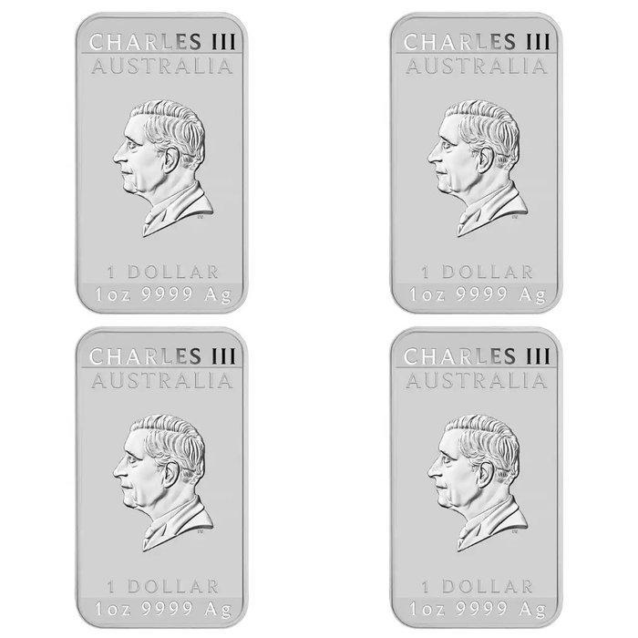 Australië. 1 Dollar 2025 Dragon Rectangular 4 x 1 oz Silver, Postzegels en Munten, Munten | Europa | Niet-Euromunten