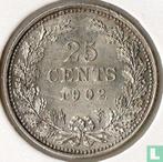 Nederland 25 cents 1902, Verzenden, 5 cent, Losse munt, Goud