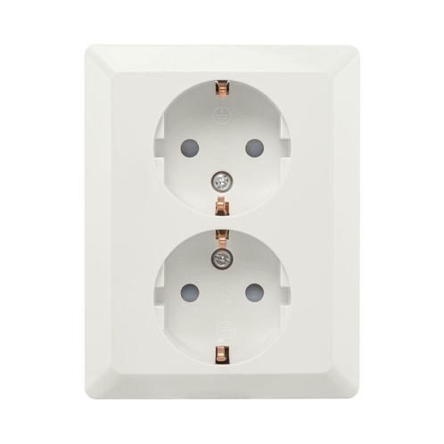 Wandcontactdoos Half Opbouw 2-voudig RA Alpin Wit 10.300.714, Doe-het-zelf en Verbouw, Elektra en Kabels, Nieuw, Ophalen of Verzenden