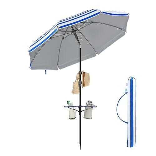 Strandparasol Gestreept | B-keuze | Scherpe Prijs, Tuin en Terras, Parasols, Minder dan 1 meter, Kantelbaar, Nieuw, Stokparasol